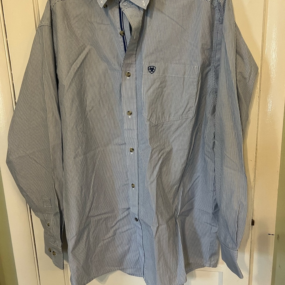 Ariat Pro Series Men's Blue Striped Shirt